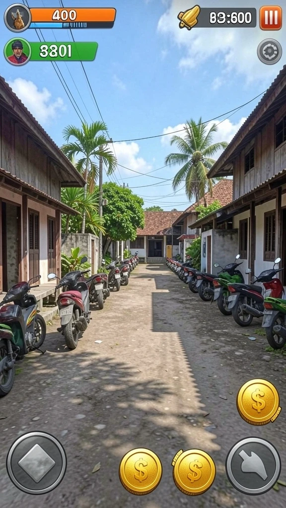 Tampilan karakter utama yang dinamis.