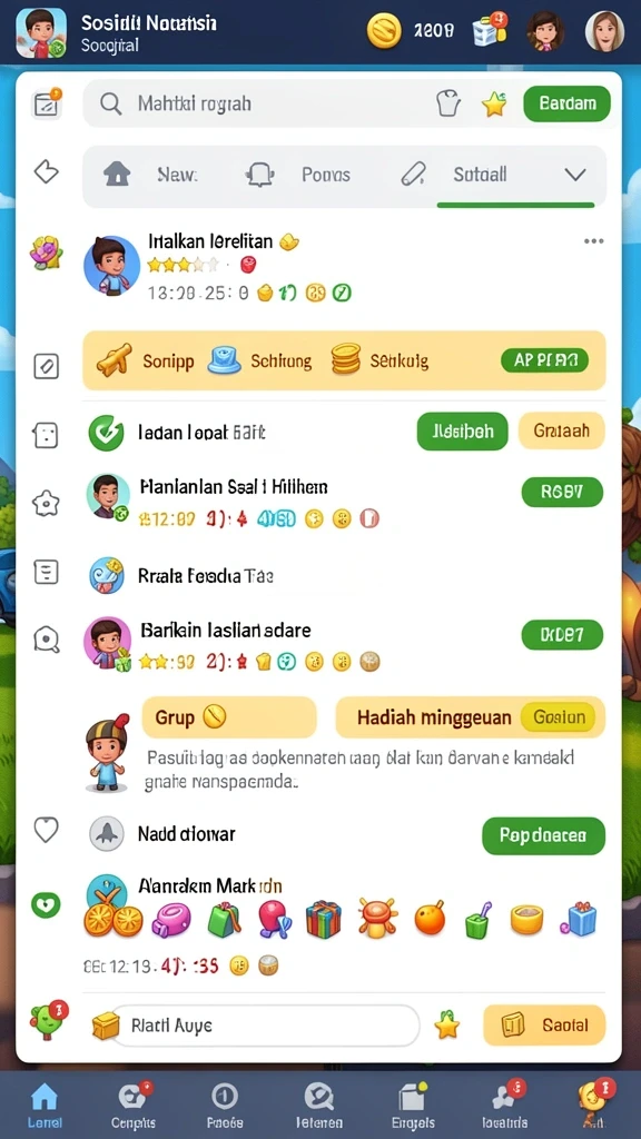 Fitur interaktif untuk bermain bersama teman.
