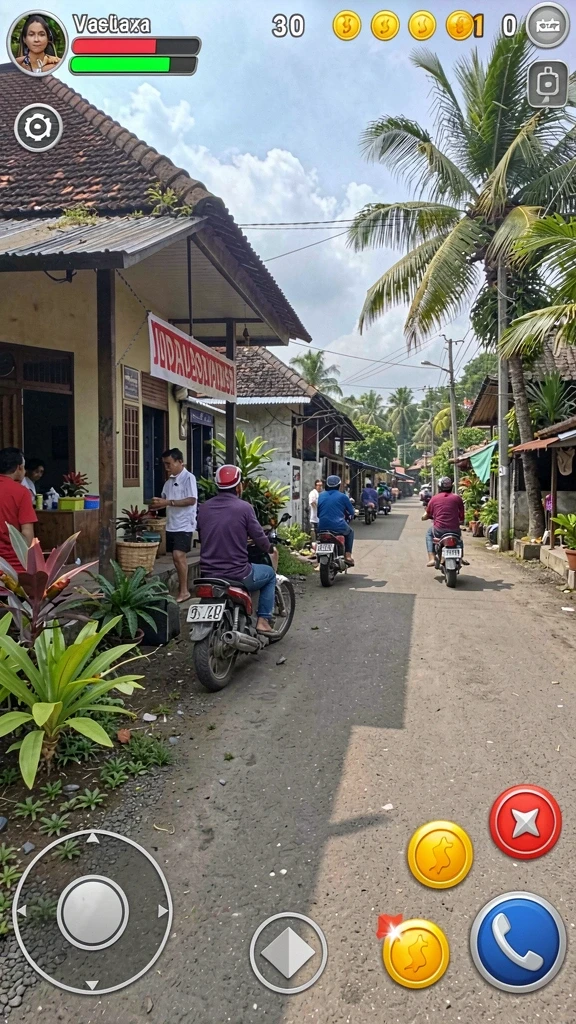 Tampilan grafis yang menarik pada layar utama permainan.