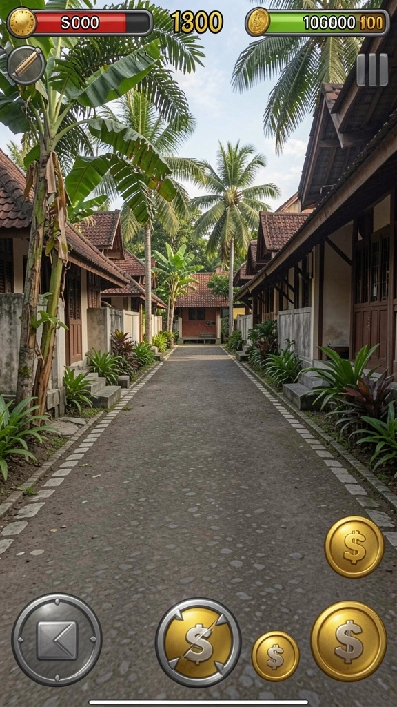 Pemandangan alam dalam game yang menakjubkan dan detail.