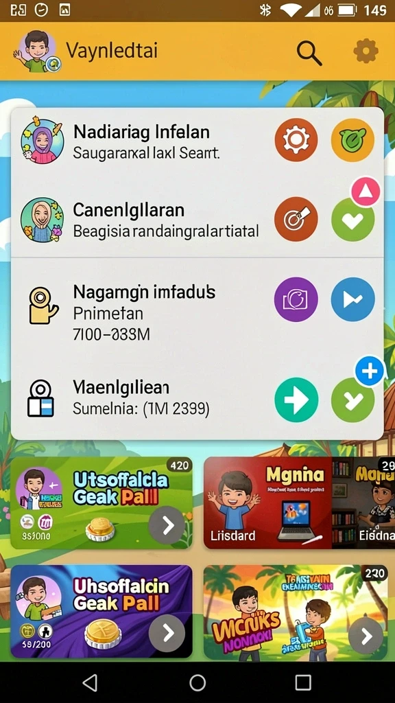 Tampilan utama yang menarik perhatian pengguna.
